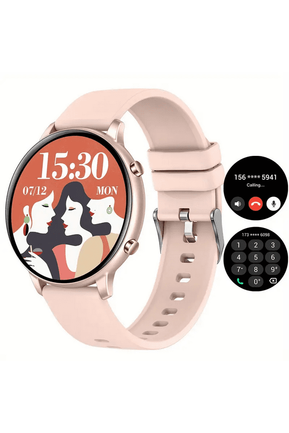 G28 Smart Watch for Men Bluetooth Call (Make/Answer) 1.39" HD Touch Screen Smartwatch with Womens Weather Pedometer Smartwatch Compatible with iOS Android, 1pc, Pink