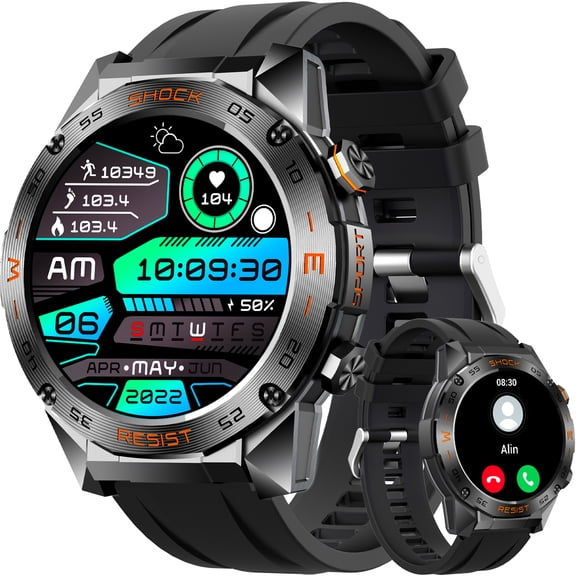 EIGIIS H60 Smart Watch for Men(Answer/Make Calls) 1.46” Big Screen Smartwatch with Multiple Sports Modes Compatible with iOS Android, 1pc