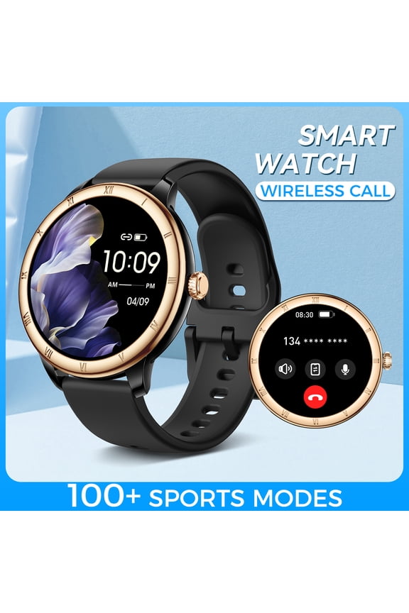 KE8 Smartwatch for Women, 250mAh Battery Life Watch with Customized Watch Faces, 1.27in TFT Touch Screen Watch with Wireless Calling Compatible with iOS Android, 1pc