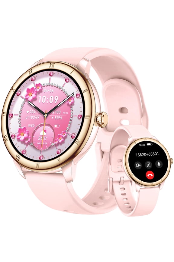 1.27" HD Smart Watch for Women with Bluetooth Call, IP68 Waterproof Fitness Tracker with Heart Rate Sleep Monitor & Multi-Sport Modes for Android iPhone