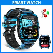 EIGIIS KT71 Smart Watch for Men, 1.96 Big Screen 3ATM Waterproof Rugged Outdoor Smartwatch with Sports Swimming Watch for Android iOS, 1pc
