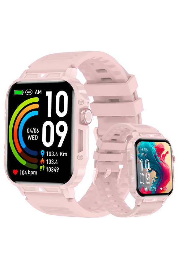 Smart Watch for Men 1.95” Touch Screen Outdoor Fitness Trackers Rugged Tactical Watch IP68 Waterproof with Bluetooth Call Smartwatch for iOS Android iPhone