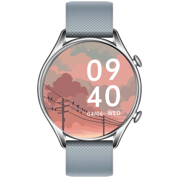 EIGIIS Smart Watch for Women Men with Call Receive/Dial 1.32 inch HD Full Touch Screen -Gray