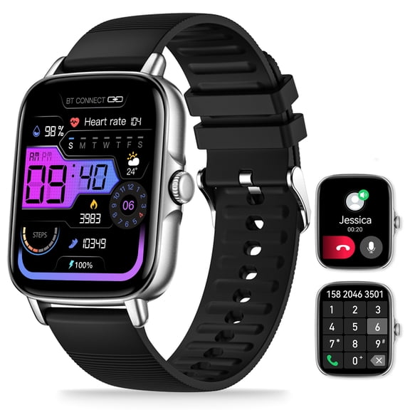 EIGIIS Smart Watches for Men 1.7 Inch Make Answer Call Fitness Tracker Sport Wristwatch for Android IOS