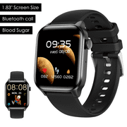 EIGIIS Smartwatch for Men Women 1.85” HD Touch Screen Fitness Trackers Watch with Bluetooth Calling Outdoor Waterproof Temperature Monitor Step Counter Watch for iOS Android