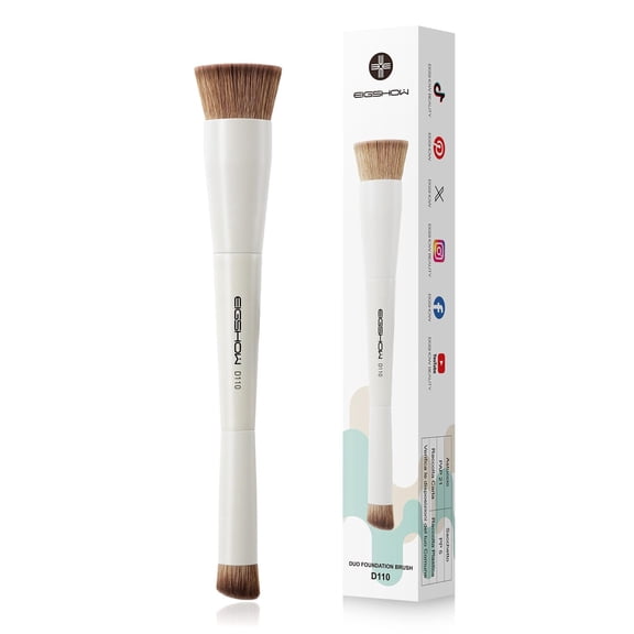 EIGSHOW Foundation and Concealer Brush, Dual Ended Makeup Brush For Flawless Foundation Coverage, Under Eye Concealer(D110-Beige)