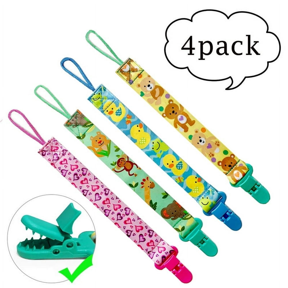 EIGTHTAIL LNKOO Pacifier Metal Clip (4 Pack) for Babies Infants and ...