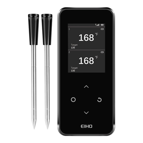 EIHO Wireless Bluetooth Meat Thermometer with 2 Ultra-Thin Probes, Smart Digital Food Thermometer 600FT Remote Range, Standalone Smart Base for Grill Smoker Roast Oven, Cooking Gifts
