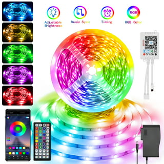 49.2ft Bluetooth LED Rope Lights 5050rgb String Lights with Remote Control for Indoor Decor The Holiday Aisle