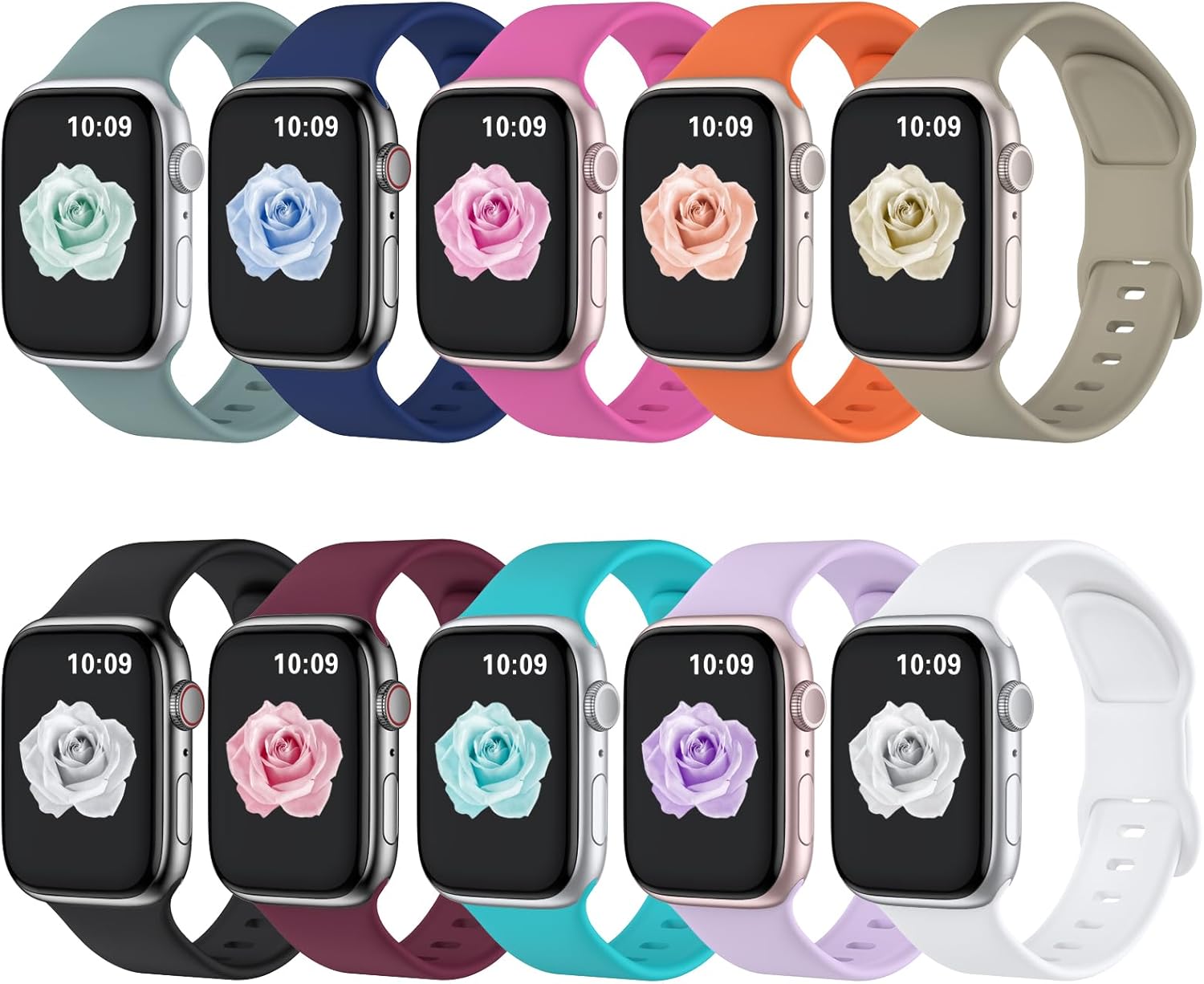 EIKODO-10 Pack Sport Bands Compatible with Apple Watch Band 38mm 40mm ...