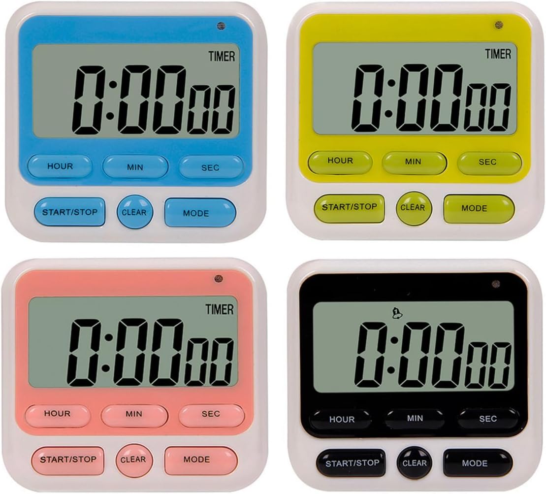 EIKODO-24-Hours Digital Kitchen Timer, Upgraded 12-Hour Display Clock ...