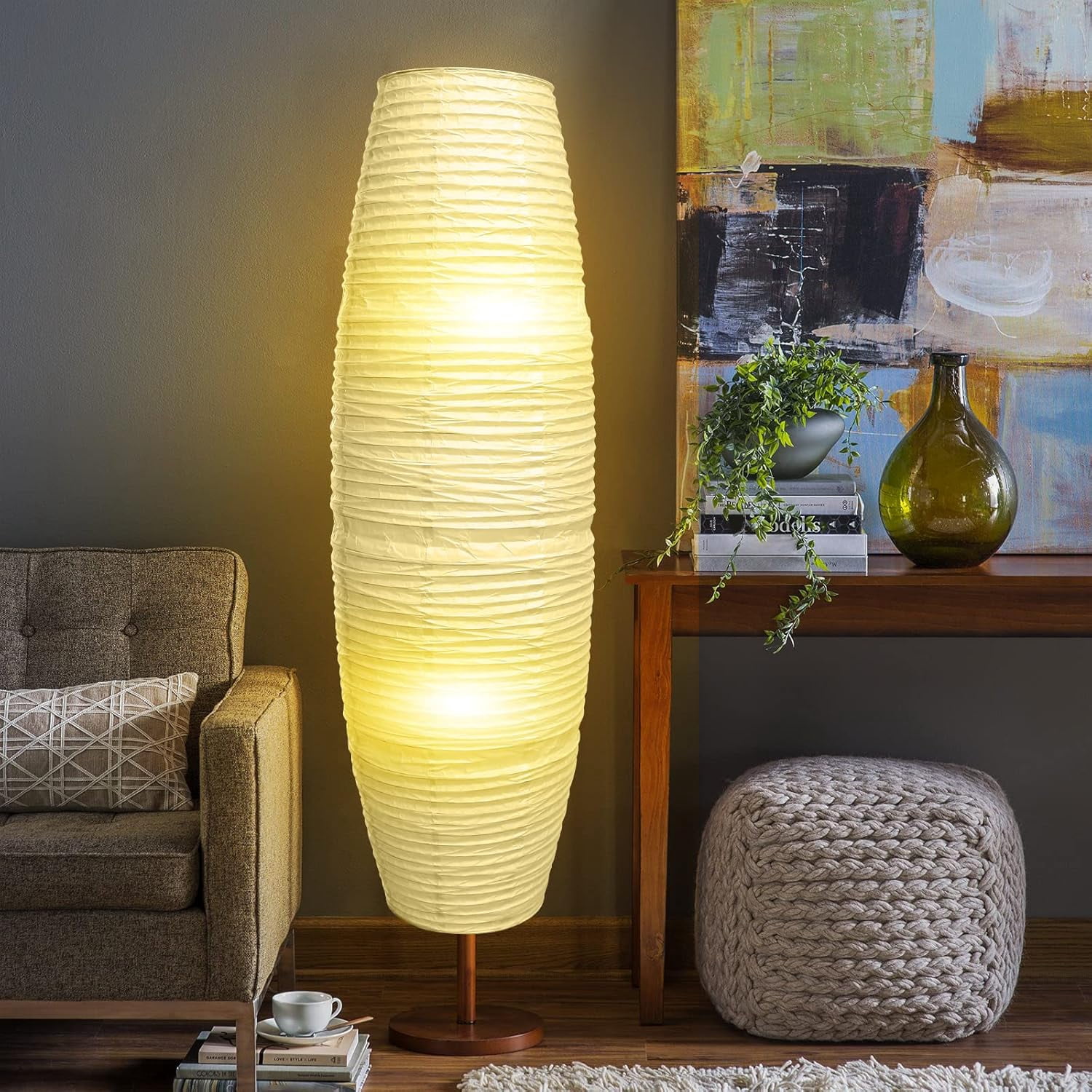 EIKODO-Paper Floor Lamp Shade Rice Paper Floor Lamp Cover Standing ...