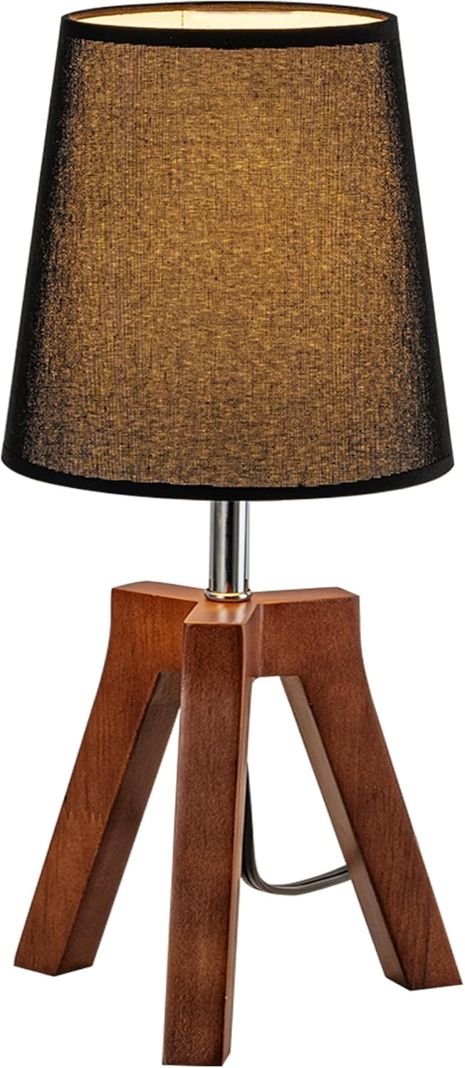 EIKODO-Wood Bedside Table Lamp, Tripod Desk Lamp with On-Off Switch ...