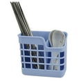 thumbnail image 1 of EIKS Plastic Utensil Holder Silverware Organizer Cutlery Drying Rack with Wall Mount Self Adhesive, Having 2 Divided Compartments - Total 2 Pack, 1 of 7