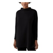EILEEN FISHER Womens Black Funnel Neck Long Sleeve Tunic Top S