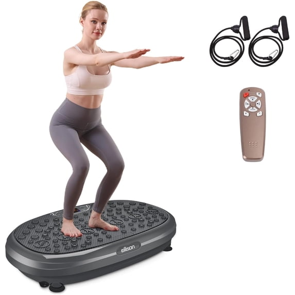EILISON FitMax 3D XL Vibration Plate Exerciser, 300 Pound Capacity, Black