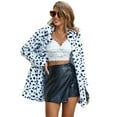 thumbnail image 1 of EILLY BAZAR Leopard Faux Fur Jackets for Women Autumn Winter Long Sleeve Coats Loose Fur Coat with Pockets Black and White XS, 1 of 5
