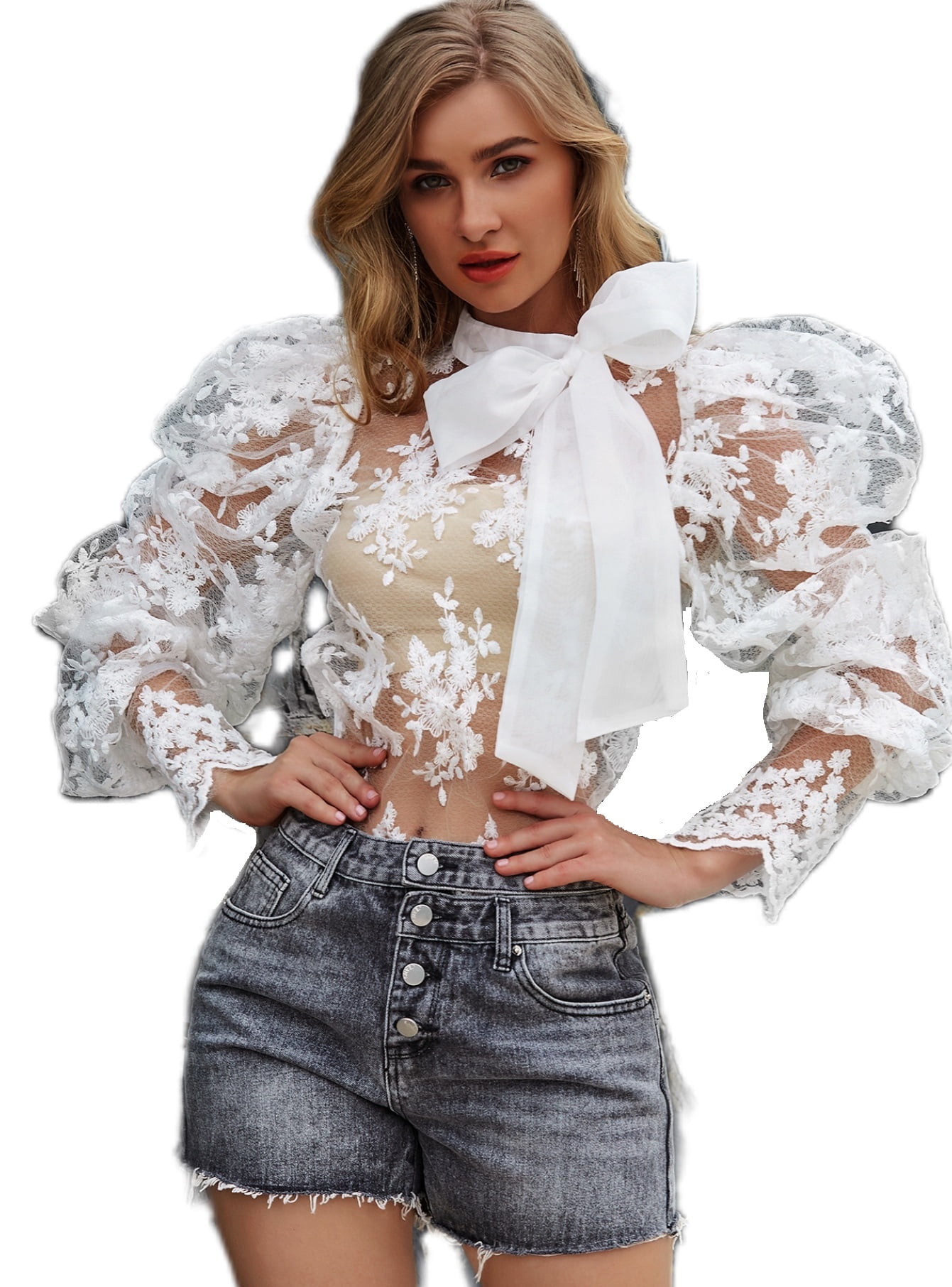 Myntra Forever 21 Sheer Top Myntra Forever 21 White Mesh Top Eilly Bazar  White Embroidered, image size:1341x1812
