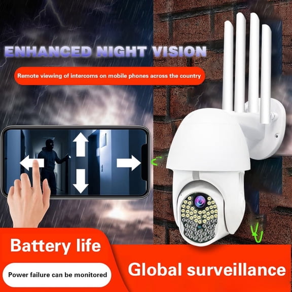 EIMELI 1080P Floodlight with 63 LED light Camera Outdoor Security Camera with IP55 Waterproof Night Vision and Two-Way Audio White