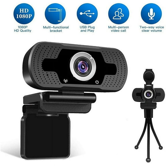 EIMELI 1080P Full HD USB Webcam For PC With Microphone / FHD Desktop Laptop Web Camera