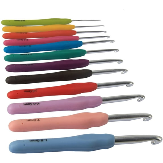 EIMELI 12 Pcs Crochet Hook Set with Ergonomic Handles for Comfort Extreme Extra Long Crochet Hooks Perfect for Arthritic Hands- Smooth Needles for Superior Results
