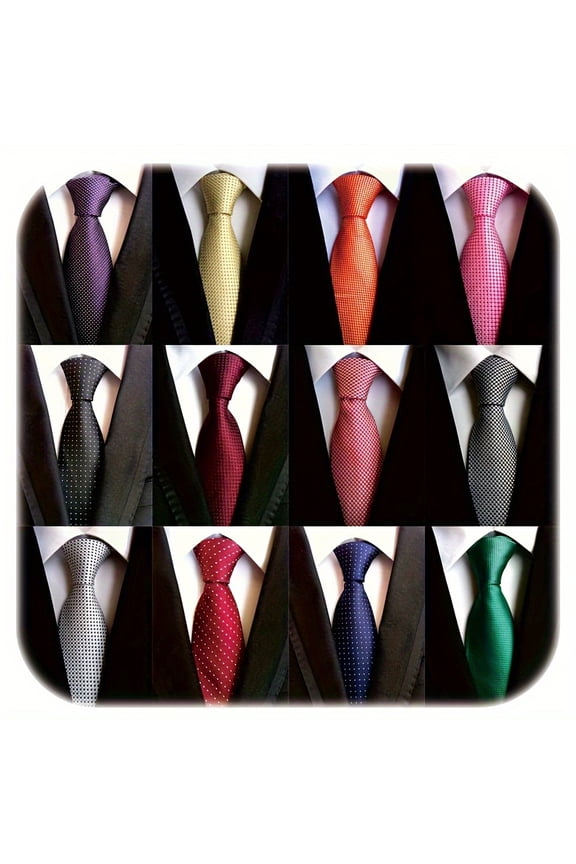 12PCS Luxury Mens Silk Ties - Timeless Classic JACQUARD Weave - Rich Designs Assorted Styles - Perfect for Bulk Purchase