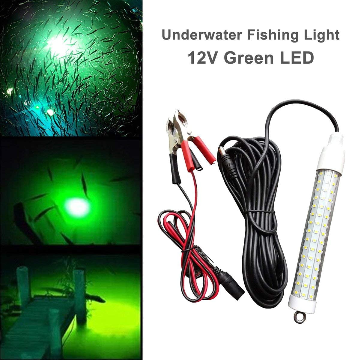 EIMELI 12V 120 LED Submersible Fishing Light Underwater Fish Finder Lamp, Night Fishing Lure Bait Finder Crappie Boat Ice Fishing Light Attractants More Fish with 6M Power Cord