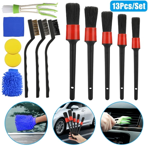 EIMELI 13PCS Car Detailing Cleaning Kit Engine Auto Detailing Brush Wash for Wheel Clean Set