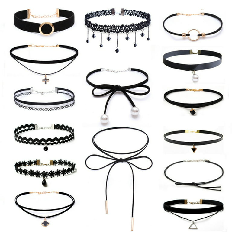 EIMELI 13 Pcs Choker Set Black Chokers Necklaces for Women Velvet Chokers  Necklaces for Teen Girls Henna Tattoo Choker