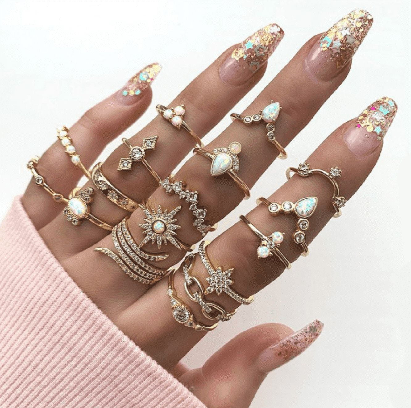 Amazon.com: Agatige Finger Nail Ring, Vintage Gold Metal Nail Decoration  Finger Tip Ring Fashion Knuckle Rings for Girls Women Nail Protect and  Party : Beauty & Personal Care