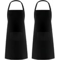 thumbnail image 1 of EIMELI 2 Pack Adjustable Bib Apron Waterdrop Resistant with 2 Pockets Cooking Kitchen Aprons for Women Men Chef (2 Pack Black, one Size), 1 of 9