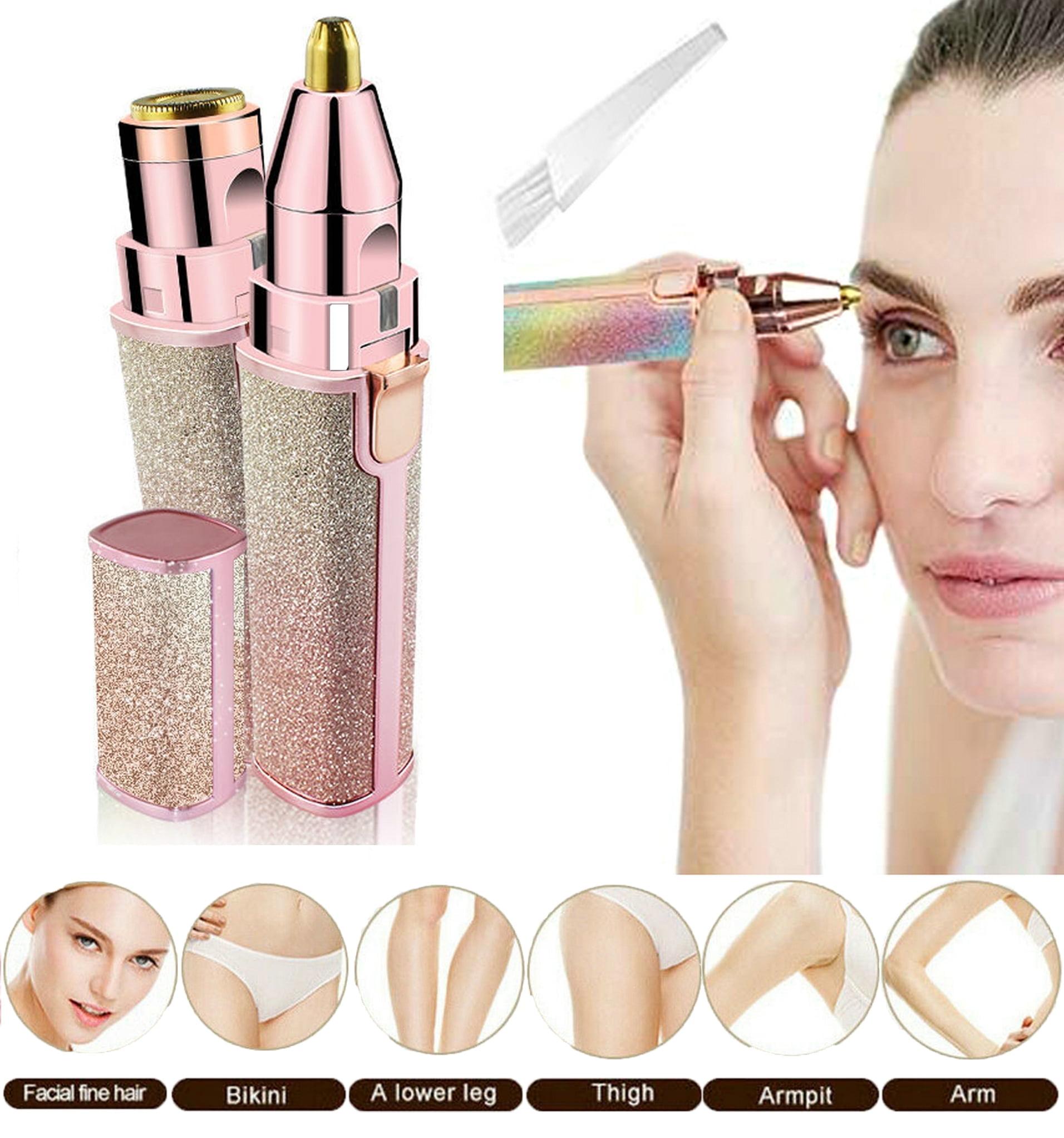 EIMELI 2-in-1 Hair Removal Women Electric Shaver Ladies Razor Hair Remover Epilator USB Rechargeable for Face Body Legs Hair Trimmer Grooming Kit（Pink）