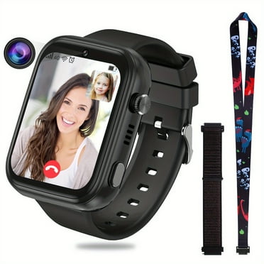 EIMELI 2024 4G LTE GPS Smartwatch for Kids - 16GB ROM Mini Cell Phone with Calling  SOS  GPS  Camera  3-Style Cartoon Straps and Perfect for Birthday Xmas Gift