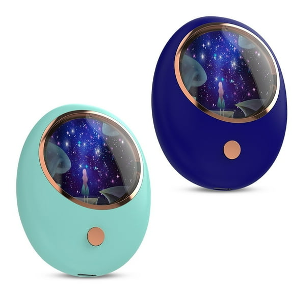 EIMELI 2Pcs Hand Warmers Rechargeable, Space Light USB Handwarmer, 2400mAh Electric Hand Warmer Power Bank, Reusable Portable Hot Hands Heater for Women Men Kids Winter Gift