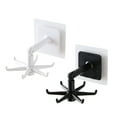 thumbnail image 1 of EIMELI 2Pieces 360 Rotating Folding Hook Multipurpose Hanging Utensil Holder Hook 180 Degrees Vertical Flip Self Adhesive Hook Utensil Rack(White + Black), 1 of 7