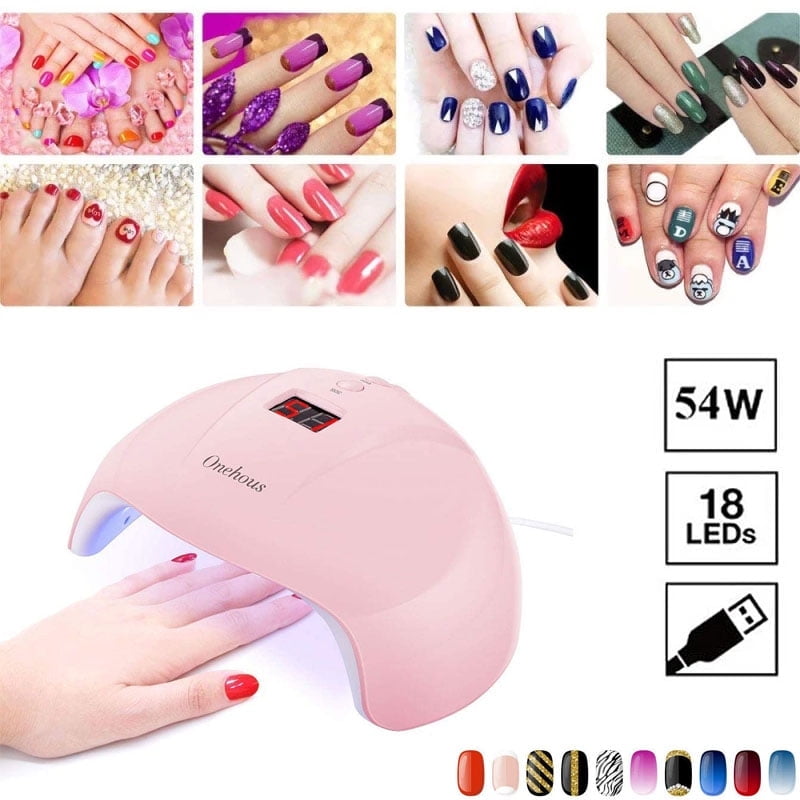 EIMELI 36W Led Nail Lamp,Professional LED UV Nail Polish Dryer Lamp GEL Acrylic Curing Light Spa Kit with 3 Timer Setting Portable Nail Dryer Curing Lamp for Fingernail