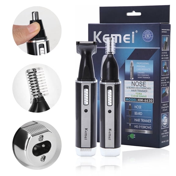 EIMELI 4-In-1 Electric Waterproof Hair Clipper For Beard Nose Hair Temple Eyebrow USB Rechargeable Multifunctional Removal Trimmer Wet/Dry Electric Clipper With Four Blades