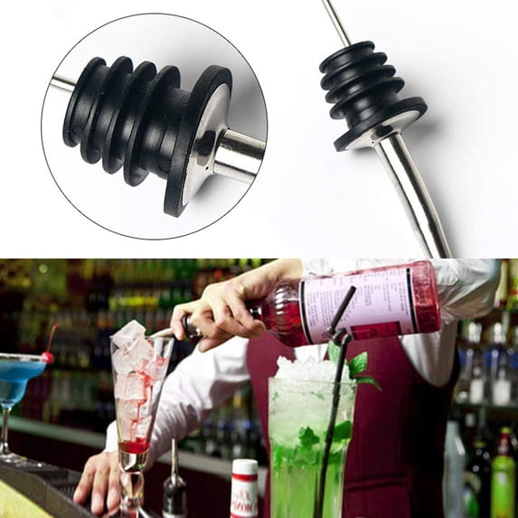 EIMELI 4 Pcs Oil Spout Liquor Pourers, Speed Pourer, Wine Bottle Stopper, Liquor Pour Spout, Wine Pourers Liquor Spouts Bottle Tapered Spout for Oil, Wine, Vinegar and Liquid, with Dust Caps.