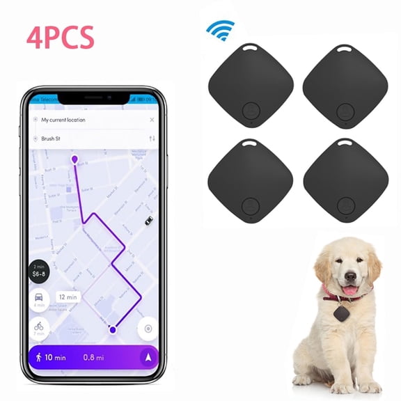 EIMELI 4Pcs Anti-lost Bluetooth Smart Tracker,Pet Child Wallet Key Mini Locator GPS Finder Alarm,Dog Cat Kids Car Wallet Accessories
