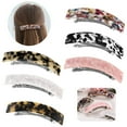 thumbnail image 1 of EIMELI 6 Pcs Tortoise Shell Hair Barrettes Clips for Women Celluloid Rectangular Automatic Hair Clip Barrette for Thin Hair, 1 of 6