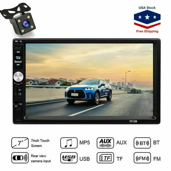 EIMELI 7" Double Din Car Stereo Audio Bluetooth MP5 Player USB FM Multimedia Radio
