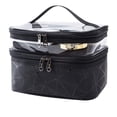 thumbnail image 1 of EIMELI AMOTO Makeup Bags Cosmetic Bag Double Layers Black For Women, 1 of 7