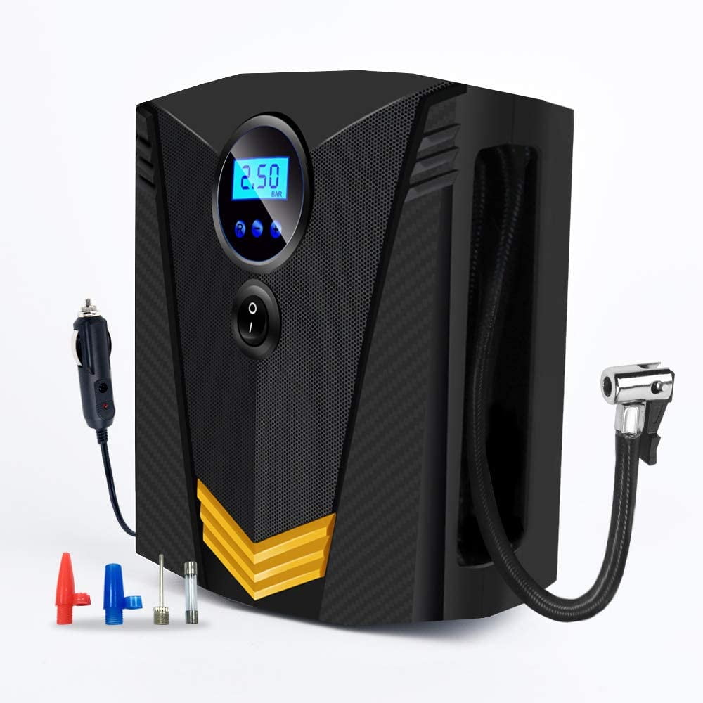 EIMELI Air Compressor Tire Inflator, Portable Air Pump for Car Tires 12V DC Auto Tire Pump with Digital Pressure Gauge, 150PSI with Emergency LED Light for Car, Bicycle and Other Inflatables