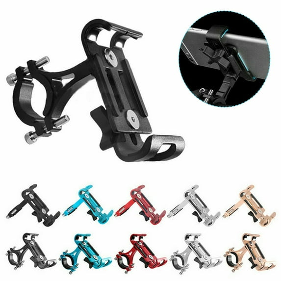 EIMELI Anti Shake Motorcycle & Bike Cell Phone Holder For MTB GPS With 360° Aluminum Clamp Arms Universal Bicycle Smartphone Mount (Gold, Red, Black, Gray, Blue)