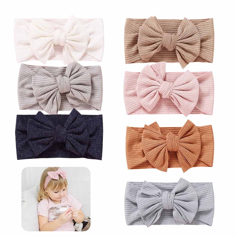 EIMELI Baby Breathable Soft Bow Headband Newborn High Stretch Nylon Hair Accessories For Girls 6 Months to 3 Years Old Infant And Toddler