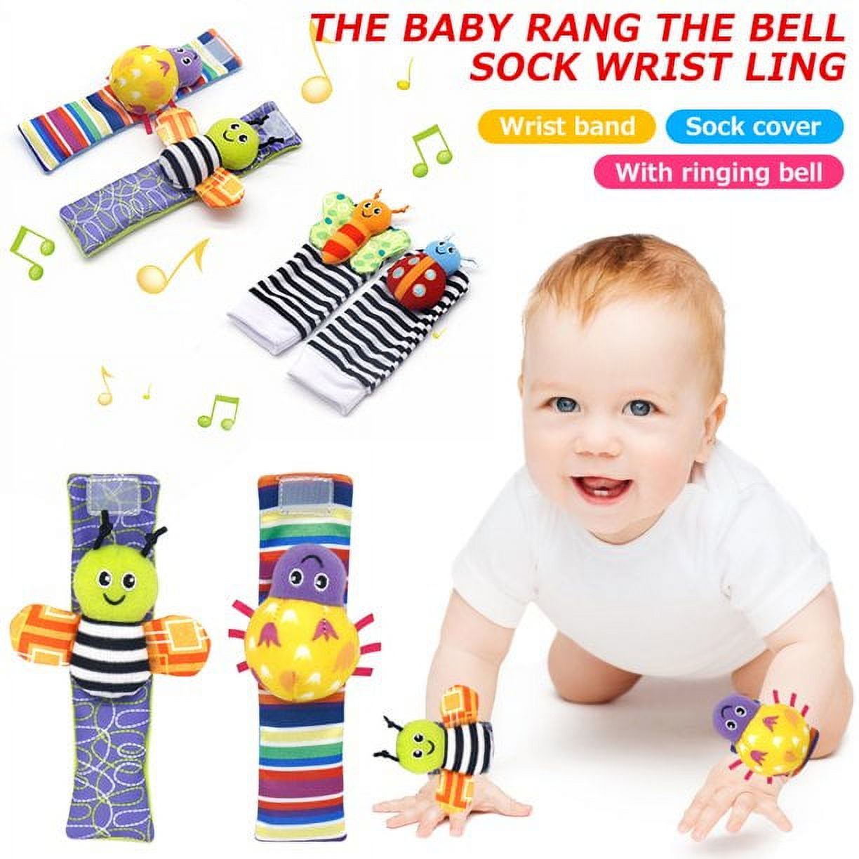 EIMELI Baby Toys for 012 Months Infant Rattle Toy Socks Wrist Rattles