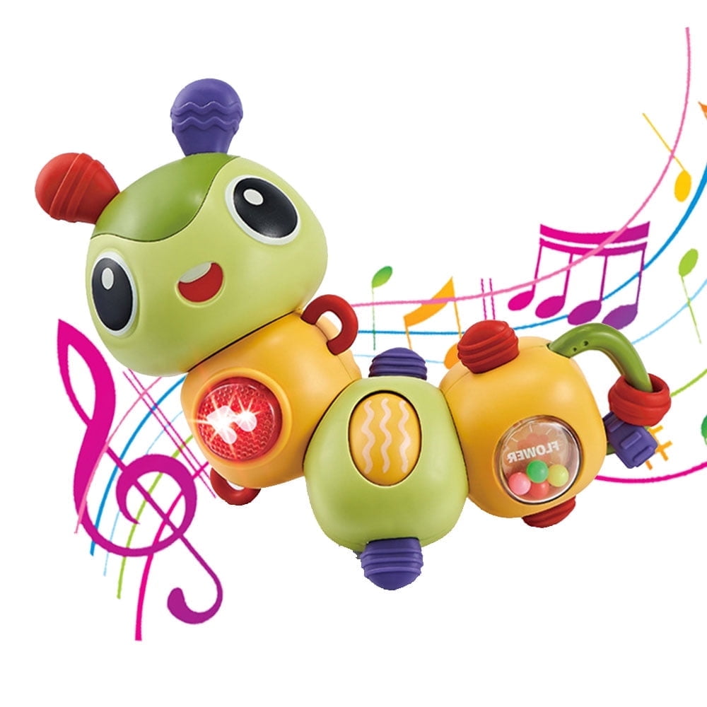 EIMELI Baby Toys 6 to 12 Months Crawling Baby Musical Toys, with Light Up Face Caterpillar Educational Toddler Baby Toys 6 7 8 9 12 18 Months Infant Boy Girl Gift