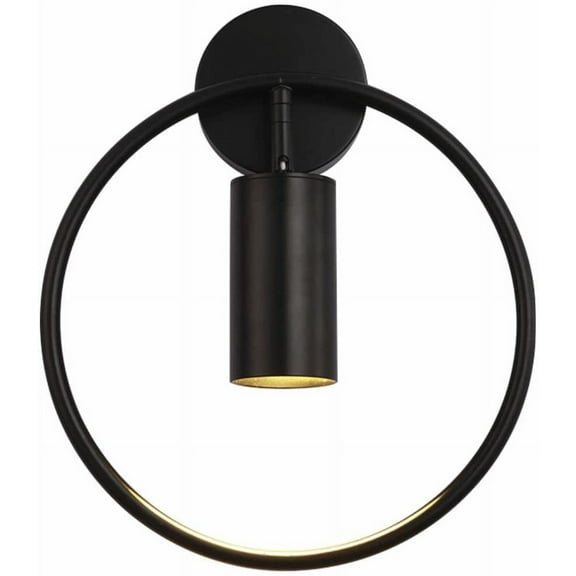 EIMELI Black-1 Pack Lighting Modern Wall Sconces Brass 1-Light Wall Mounted Light Mid Century Circle Wall Lamps Living Room Decor Vanity Light (Bulb not included)