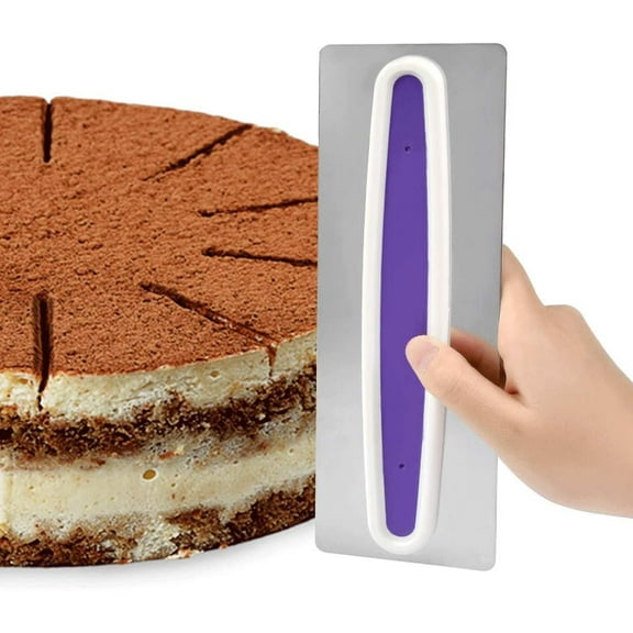 EIMELI Cake Scraper, Stainless Steel Cake Smoother Cake Icing Smoother Comb 9 inch Patterned Edge Decorating Comb