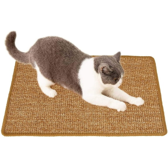 EIMELI Cat Scratcher Mat, 15.7 X 11.8 Inch Natural Sisal Cat Scratch Mats, Horizontal Cat Floor Scratching Pad Rug, Protect Carpets and Sofas